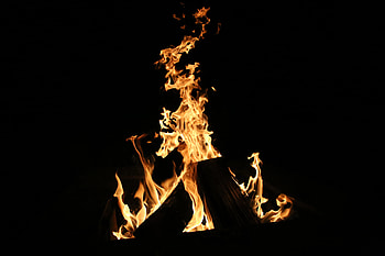 Fire, Bonfire, Dark, Flame HD wallpaper