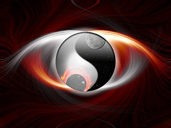 Yin Yang, abstract, fantasy, black and white, dark HD wallpaper