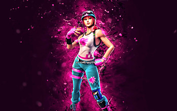 Pixel Heart Bulleye, , purple neon lights, Fortnite Battle Royale, Fortnite characters, Pixel Heart Bulleye Skin, Fortnite, Pixel Heart Bulleye Fortnite HD wallpaper