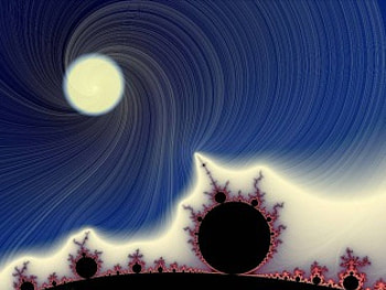 Moon Fractal, fractal, moon, swirls HD wallpaper