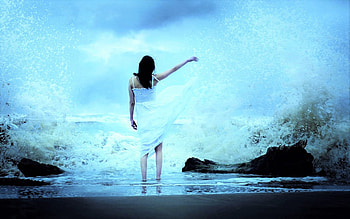 Ocean Dreams, waves, sand, women, surf, ocean HD wallpaper