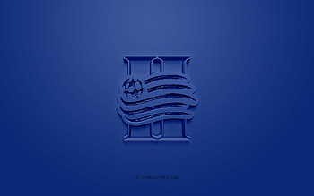 New England II, creative 3D logo, blue background, American soccer team, USL League One, Greater Boston, USA, 3d art, soccer, New England II 3d logo HD wallpaper