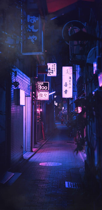 Tokyo's neon alleys, Vibrant nightlife, Electric vibes, Neon cityscape HD phone wallpaper