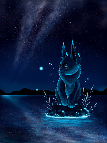 Art, Night, Starry Sky, Animal, Fantastic HD phone wallpaper