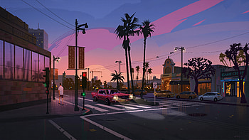 La Street, street, road, artist, artwork, digital-art, artstation HD wallpaper