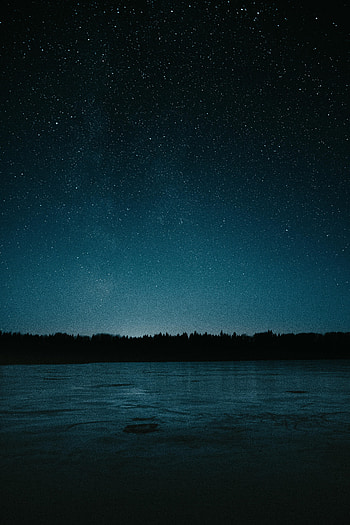 Night, Lake, Dark, Starry Sky HD phone wallpaper