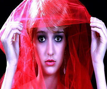 YOUNG LADY, model, sheer, young, red, pretty face, woman, cover HD wallpaper