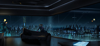 Metroid Prime — Samus Aran: Neon Cityscape ( Quad ), Metroid Prime, Samus Aran, Digital Artwork, Sci Fi City, Futuristic Cityscape HD wallpaper