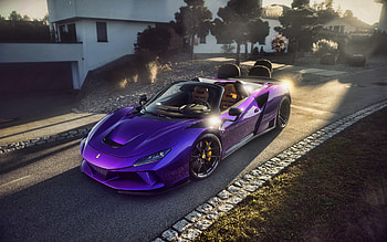 2021, Ferrari F8 spider, Novitec N-Largo, , front view, purple supercar, purple Ferrari F8 spider, tuning F8 spider, Italian sports cars, Ferrari HD wallpaper