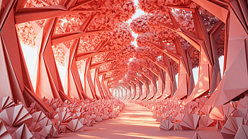 Serene Tree Tunnel in Soft Pink Hues, tunnel, corridor, Abstract, architecture HD wallpaper