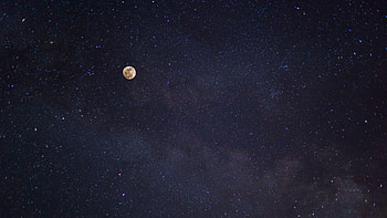 Full Moon And Stars Galaxy, moon, galaxy, stars, nature HD wallpaper