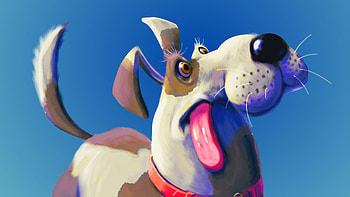 Studip Dog, dog, animals, artist, artwork, digital-art HD wallpaper