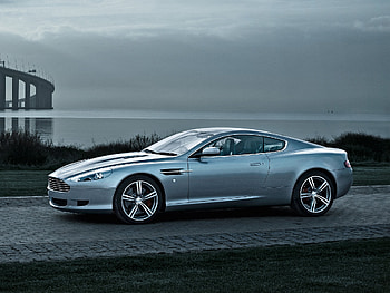 Auto, Nature, Grass, Sea, Aston Martin, Cars, Side View, Style, 2008, Db9, Metallic Gray, Grey Metallic HD wallpaper