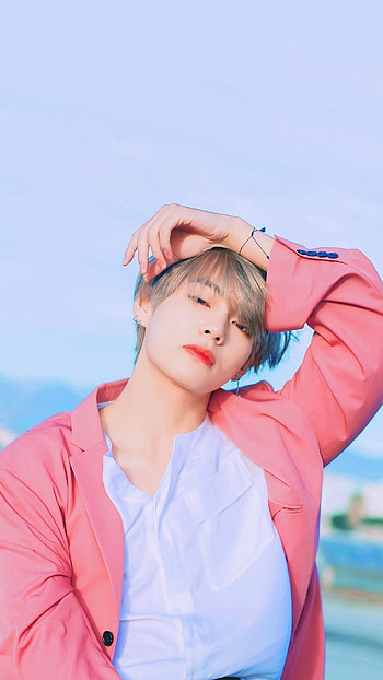 Bts V, Pink Jacket HD phone wallpaper