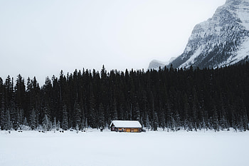 Winter, Nature, Trees, Snow, Mountain, House HD wallpaper