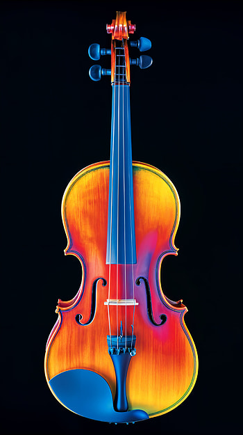 Vibrant Violin for Your , violin, instrument, colorful, artistic HD phone wallpaper