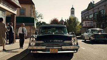 Lincoln black car, Irishman 2019, Iconic vehicle, Memorable scene HD wallpaper