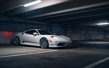 Ferrari F430, front view, exterior, 430 Scuderia, white sports car, white Ferrari F430, italian sports cars, Ferrari HD wallpaper