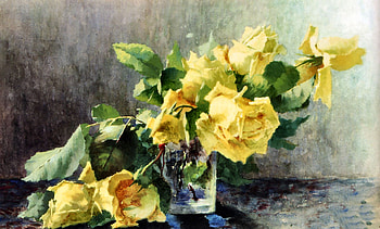 Le Rose Gialle, art, floral, beautiful, romance, illustration, beauty, artwork, rose, wide screen, painting, flower, love, nature, yellow roses HD wallpaper