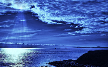 People, Nature, Sky, Sea, Clouds, Shine, Light, Rays, Beams, Evening, Above, From Above HD wallpaper