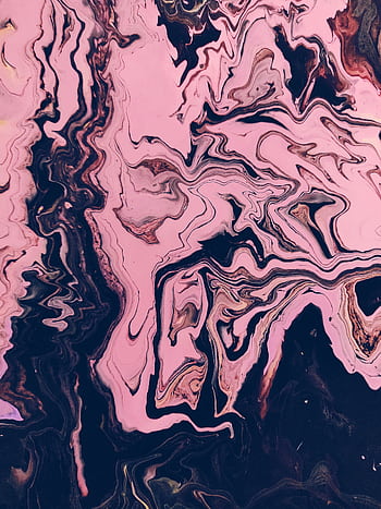 Vibrant pink and black marbled abstract art pattern, perfect for creative design backgrounds. HD phone wallpaper