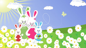 Cute Easter Bunny Family, Bunny, Easter, Cute, Family HD wallpaper