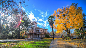 lovely vintage plantation home r, sunshine, mantion, house, trees, r, grass HD wallpaper