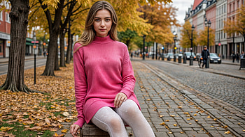 Autumn in the city, Autumn, woman HD wallpaper
