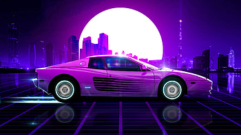 Ferrari Synthwave , ferrari, cars, synthwave, retrowave, deviantart, artist, artwork, digital-art HD wallpaper