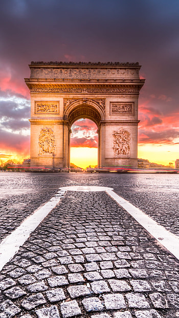 Arc de Triomphe, Majestic structure, Parisian charm, Timeless beauty HD phone wallpaper