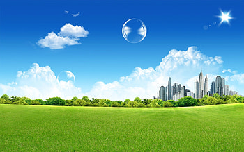 Frutiger Aero - Cityscape Bubbles on a Sunny Day, Frutiger Aero HD wallpaper