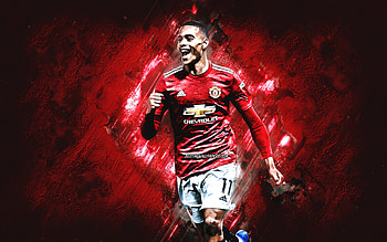 Mason Greenwood, Manchester United FC, English footballer, Premier League, red stone background, football, grunge art HD wallpaper