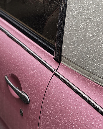 Pink, Drops, Cars, Wet, Car HD phone wallpaper