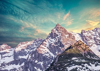 Snow mountains, clean sky, nature HD wallpaper