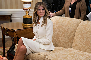 Melania Trump, Karl Lagerfeld couture, Prime Minister meeting, Vogue article HD wallpaper