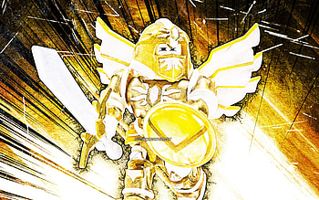 Sun Slayer, grunge art, Roblox, fan art, Roblox characters, Rodny Roblox, yellow abstract rays, Sun Slayer Roblox HD wallpaper