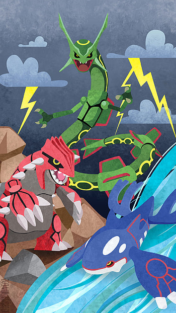 Kyogre (Anime), Groudon, Kyogre, Rayquaza HD phone wallpaper