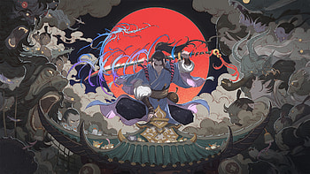 Epic Fantasy Samurai: Warrior Under the Blood Moon, fantasy, samurai HD wallpaper