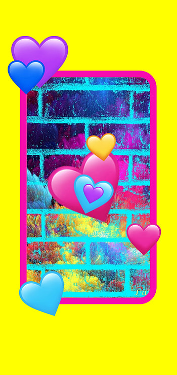 Hearts tag, magenta, pink, blue, yelllow, colorful HD phone wallpaper