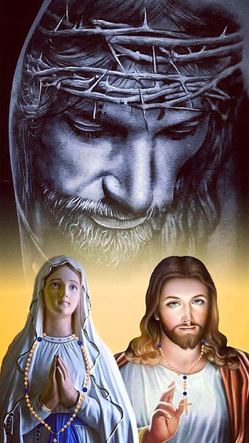 Jesus and Mary, head, son-of-god, christ, christian, mother-mary HD phone wallpaper