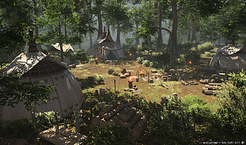 Final Fantasy XIV: Dawntrail - Enchanted Forest Campsite, video game, Final Fantasy XIV: Dawntrail HD wallpaper