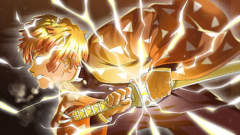 Zenitsu Agatsuma With Sword Demon Slayer Kimetsu no Yaiba HD wallpaper
