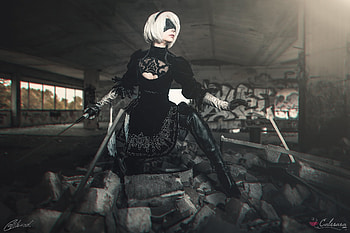 Nier Automata Cosplay Artwork, nier-automata, 2017-games, games, artwork, cosplay, girls HD wallpaper