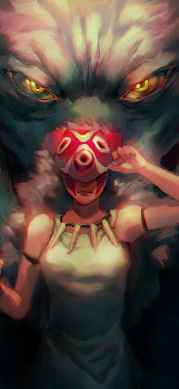 Princess Mononoke, Dark anime art, X HD phone wallpaper