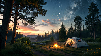 Serene Tent Camping in : A Night Under the Stars, tent camping, camping, tent, campfire, Night Sky HD wallpaper
