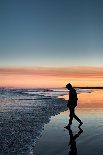 Sea, Shore, Bank, Dark, Silhouette, Seclusion, Privacy, Loneliness HD phone wallpaper