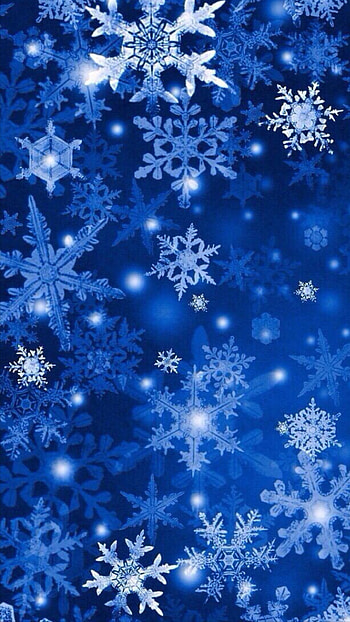 Winter, blue, snow, snowflakes HD phone wallpaper
