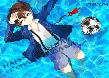 Conan Edogawa, Detective Conan, Male, Soccer Ball, Cute HD wallpaper
