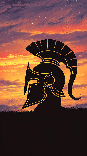 Epic Helmet for Your , helmet, silhouette, warrior HD phone wallpaper