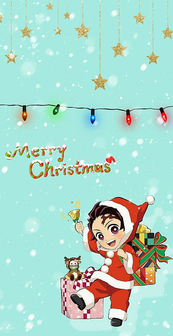 Tanjiro Christmas, anime Christmas, wine HD phone wallpaper